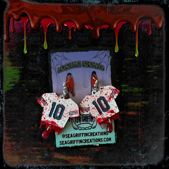 Nightmare on Elm Street Jersey Earrings - Picture 3 of 4